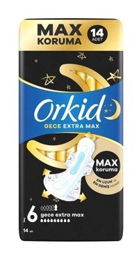 Orkid Gece Ekstra Max İnce 14'lü Hijyenik Ped 1 Adet