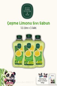 Eyüp Sabri Tuncer Rosie Çeşme Limonu Alkolsüz Antibakteriyel Organik Nemlendiricili Parabensiz Vegan 3'lü 1.5 lt Sıvı Sabun