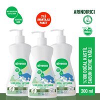 Siveno Kastil Defne Yağlı Alkolsüz Organik Nemlendiricili Parabensiz Vegan Köpük 3'lü 300 ml Sıvı Sabun
