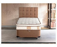 Niron Helen 90x190 cm Başlıklı Yataklı Sandıklı Tek Kişilik Baza Seti Kahverengi