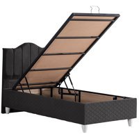 Setay Trend 90x190 cm Başlıklı Sandıklı Tek Kişilik Baza Siyah