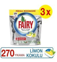 Fairy Platinum Limon Kokulu Tablet Bulaşık Makinesi Deterjanı 3x90 Adet