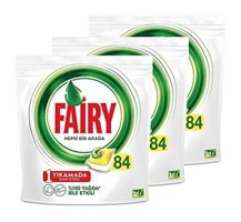 Fairy Hepsi Bir Arada Limon Kokulu Tablet Bulaşık Makinesi Deterjanı 3x84 Adet
