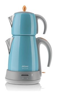 Arzum AR 3019 Çelik Demlikli 1650 W Çelik Gövdeli Mavi Çay Makinesi