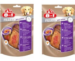 8in1 Fillets Pro Active Tavuk Tüm Irklar Yetişkin Köpek Ödül Maması 2x80 gr