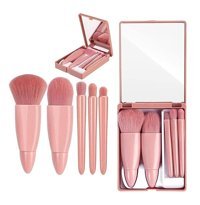 Niyenabeauty Saydam Kutulu Aynalı Lüks Kapaklı 5'li Allık Far Makyaj Fırçası Seti
