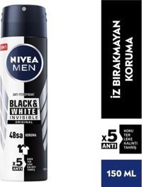 Nivea Black & White Invisible Pudrasız Ter Önleyici Sprey Erkek Deodorant 150 ml