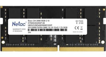 Netac Basic NTBSD4N26SP-08 8 GB DDR4 1x8 2666 MHz Ram