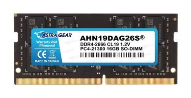 ASTRA GEAR AHN19DAG26S 16 GB DDR4 1x16 2666 MHz Ram