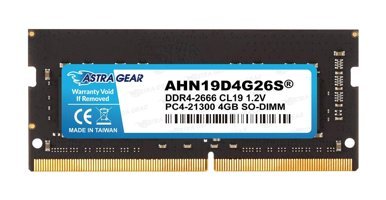 ASTRA GEAR AHN19D4G26S 4 GB DDR4 1x4 2666 MHz Ram