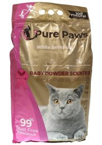 Pure Paws Bebek Pudrası Kokulu Topaklanan İnce Taneli Bentonit Kedi Kumu 10 lt