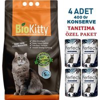 Bio Kitty Marsilya Sabunu Kokulu Topaklanan İnce Taneli Bentonit Kedi Kumu 5 lt