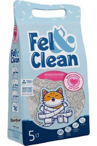 Fel & Clean Bebek Pudrası Kokulu Topaklanan İnce Taneli Bentonit Kedi Kumu 5 lt