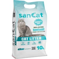 Sancat Marsilya Sabunu Kokulu Topaklanan İnce Taneli Bentonit Kedi Kumu 10 lt
