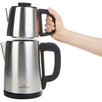 Karaca Tea Break 2 IN 1 Çelik Demlikli 1650 W Çelik Gövdeli İnox Çay Makinesi