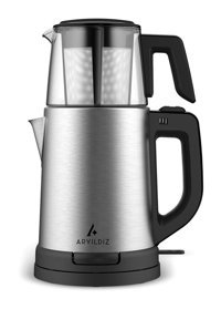 Aryıldız The Essence Cam Demlikli 1800 W Çelik Gövdeli İnox Çay Makinesi