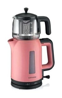 Goldmaster Gm-7321 Papatya Cam Demlikli 2200 W Çelik Gövdeli Pembe Çay Makinesi