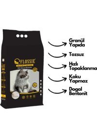 Flossie Topaklanan İnce Taneli Aktif Karbonlu Bentonit Kedi Kumu 10 lt