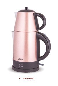 FMS Alaçatı Çelik Demlikli 1800 W Çelik Gövdeli Rose Gold Çay Makinesi