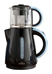Karaca 1501 Cam Demlikli 1500 W Çelik Gövdeli Mavi Çay Makinesi