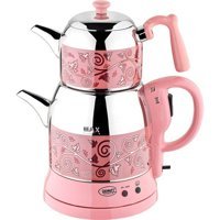 Özkent K-662 Çay Keyfi Çelik Demlikli 1500 W Çelik Gövdeli Pembe Çay Makinesi