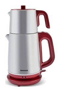 Homend 1772H Royaltea Çelik Demlikli 2000 W Çelik Gövdeli İnox Çay Makinesi