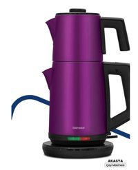 Goldmaster Gm-7344V Akasya Çelik Demlikli 2200 W Çelik Gövdeli Violet Çay Makinesi