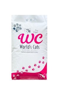 Worlds Cats Bebek Pudrası Kokulu Topaklanan İnce Taneli Bentonit Kedi Kumu 10 lt