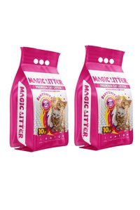 Magic Litter Bebek Pudrası Kokulu Topaklanan İnce Taneli Bentonit Kedi Kumu 2x10 lt