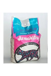 Armokitty Pudra Kokulu Topaklanan İnce Taneli Bentonit Kedi Kumu 10 lt