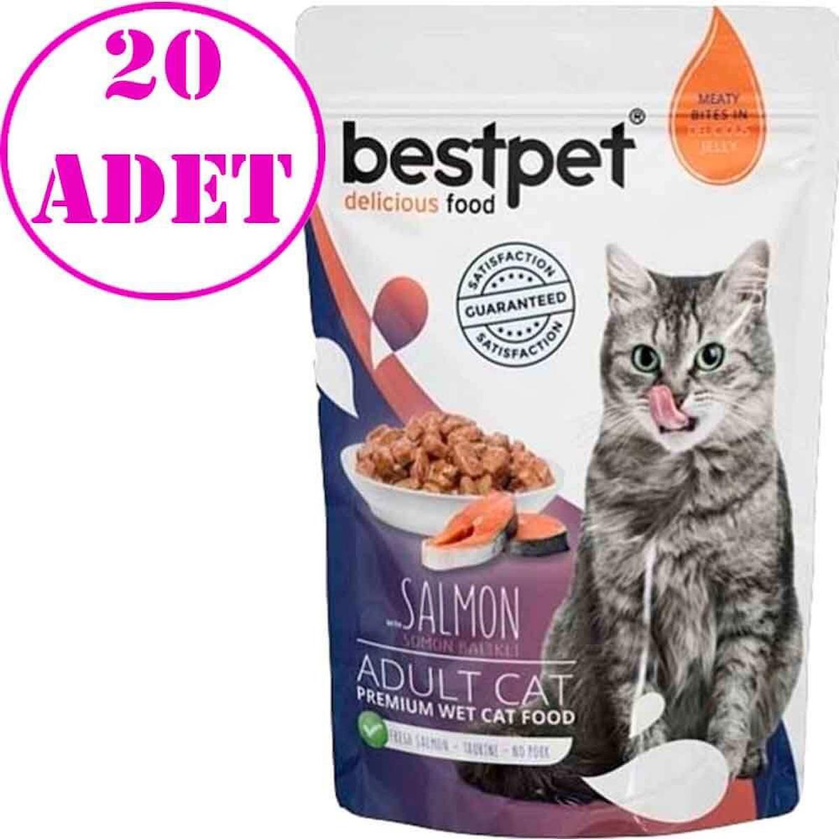 Best Pet Somon Parça Etli Yaş Kedi Maması 20x85 gr