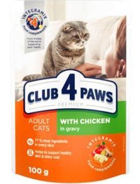 Club4paws Premium Tavuk Parça Etli Yaş Kedi Maması 100 gr