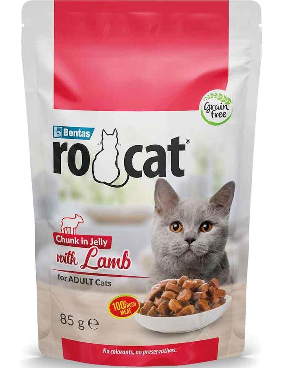 Ro Cat Kuzu Parça Etli Yaş Kedi Maması 85 gr