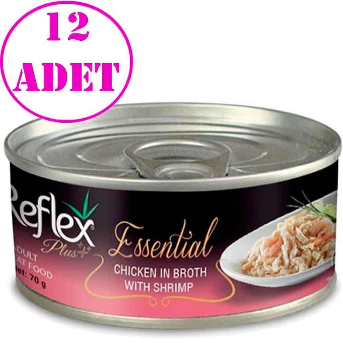 Reflex Essential Tavuk-Karides Parça Etli Yaş Kedi Maması 12x70 gr
