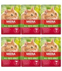 Mera Wet Food Sığır Parça Etli Yaş Kedi Maması 6x85 gr