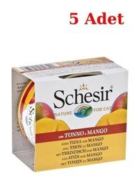 Schesir Ton Balık-Mango Parça Etli Yaş Kedi Maması 5x75 gr
