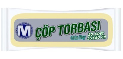 Migros Şeffaf Orta Boy 55x60 cm Çöp Poşeti 30 Adet