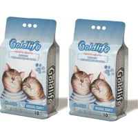Goldlife Marsilya Sabunu Kokulu Topaklanan İnce Taneli Bentonit Kedi Kumu 2x10 lt