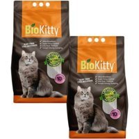 Bio Kitty Bebek Pudrası Kokulu Topaklanan İnce Taneli Bentonit Kedi Kumu 2x10 lt