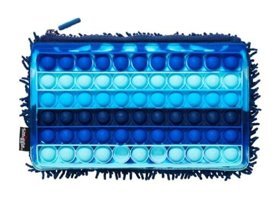 Smiggle Popem Popit Mavi-Koyu Mavi Düz Silikon Tek Gözlü Dikdörtgen Cüzdan Kalemlik