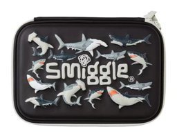 Smiggle Drift Hardtop Siyah Düz Bez Bölmeli Tek Gözlü Köpekbalığı Dikdörtgen Cüzdan Kalemlik