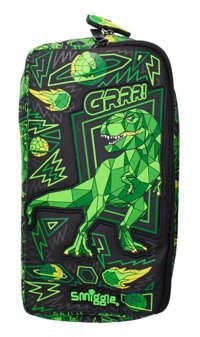 Smiggle Wild Side Çok Renkli Düz Bez Bölmeli Çift Gözlü Dinazor Dikdörtgen Cüzdan Kalemlik