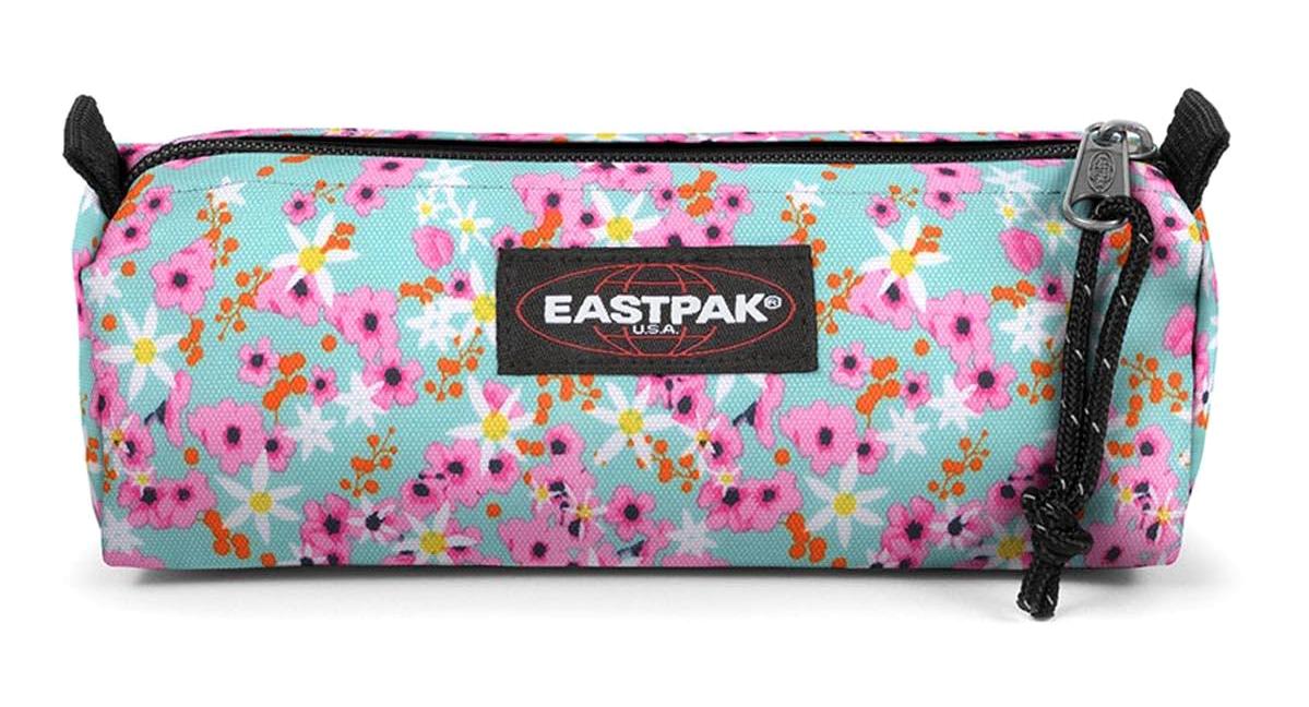 Eastpak Benchmark Single Ditsy Turquoise Çok Renkli Düz Bez Tek Gözlü Çiçek Dikdörtgen Cüzdan Kalemlik