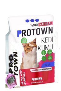 Pro Town Kokusuz Topaklanan İnce Taneli Aktif Karbonlu Bentonit Kedi Kumu 10 lt