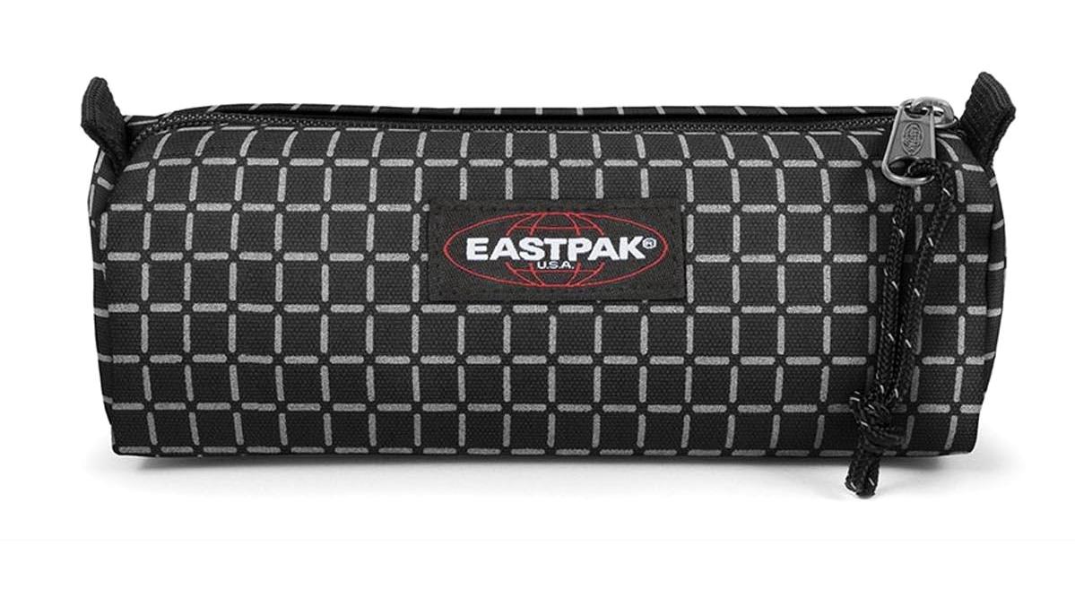 Eastpak Benchmark Single Refleks Beyaz-Siyah Düz Bez Tek Gözlü Dikdörtgen Cüzdan Kalemlik