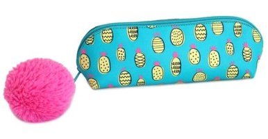 Pape 17386 Mavi Düz Bez Tek Gözlü Ananas Dikdörtgen Cüzdan Kalemlik