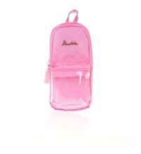 Kaukko K2500 Pembe Düz Silikon Bölmeli Çift Gözlü Oval Cüzdan Kalemlik