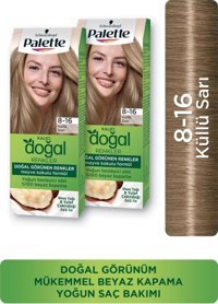 Palette Kalıcı 8-16 Küllü Sarı Organik Amonyaksız Vegan Krem Saç Boyası 3x50 ml
