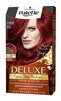 Palette Deluxe 7-887 Ateş Kızılı Krem Saç Boyası 3x50 ml