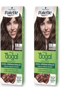 Palette Kalıcı 4-0 Kahve Organik Amonyaksız Vegan Krem Saç Boyası 2x50 ml